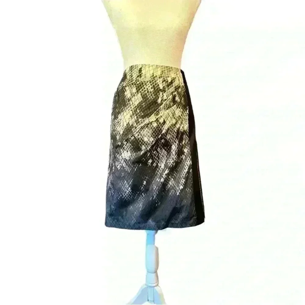 Karen Millen Snake Print Knee Length Straight Pencil Skirt Size 10